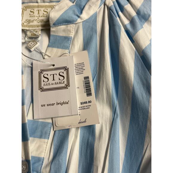 SAIL TO SABLE Abby Stripe Maxi Dress In Blue White Stripe Size M - Picture 4 of 4